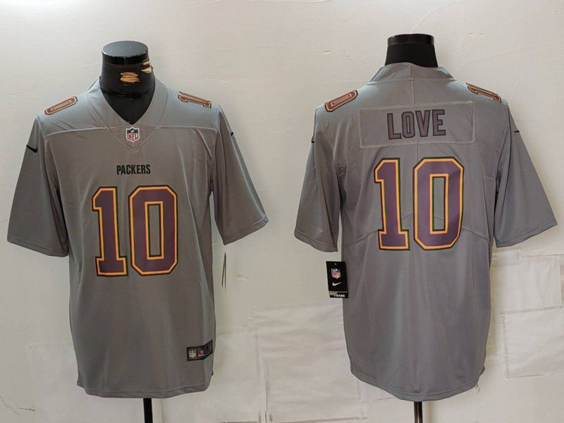 Men Green Bay Packers #10 Love Grey 2024 Nike Vapor Limited NFL Jersey style 2